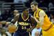 Jan 5, 2014; Cleveland, OH, USA; Indiana Pacers center Roy Hibbert (55) dribbles against Cleveland Cavaliers center Tyler Zeller (40) in the first quarter at Quicken Loans Arena. Mandatory Credit: David Richard-USA TODAY Sports