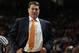Feb 8, 2014; Lubbock, TX, USA; Oklahoma State Cowboys head coach Travis Ford in the second half during the game with the Texas Tech Red Raiders at United Spirit Arena. Mandatory Credit: Michael C. Johnson-USA TODAY Sports