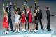 SOCHI, RUSSIA - FEBRUARY 09: (L-R) Gold medalists Ekaterina Bobrova, Dmitri Soloviev, Tatiana Volosozhar, Maxim Trankov, Ksenia Stolbova, Fedor Klimov, Yulia Lipnitskaya, Elena Ilinykh, Nikita Katsalapov and Evgeny Plyushchenko of Russia celebrate during
