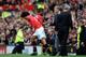 MANCHESTER, ENGLAND - SEPTEMBER 14: Marouane Fellaini of Manchester United comes on for team mate Anderson to make his debut watched by manager David Moyes during the Barclays Premier League match between Manchester United and Crystal Palace at Old Traffo