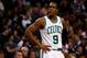 BOSTON, MA - JANUARY 24: Rajon Rondo #9 of the Boston Celtics looks on during a game against the Oklahoma City Thunder at the TD Garden on January 24, 2014 in Boston, Massachusetts. NOTE TO USER: User expressly acknowledges and agrees that, by downloadin
