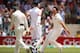 ADELAIDE, AUSTRALIA - DECEMBER 07: Mitchell Johnson of Australia celebrates after taking the wicket of James Anderson of England during day three of the Second Ashes Test match between Australia and England at Adelaide Oval on December 7, 2013 in Adelaid