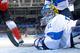 SOCHI, RUSSIA - FEBRUARY 10: Noora Raty #41 of Finland looks back into the net after a save against Canada during the Women's Ice Hockey Preliminary Round Group A game on day three of the Sochi 2014 Winter Olympics at Shayba Arena on February 10, 2014 in