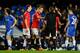 LONDON, ENGLAND - JANUARY 19: Nemanja Vidic of Manchester United argues with Referee Phil Dowd prior to receiving a red card for bringing down Eden Hazard of Chelsea during the Barclays Premier League match between Chelsea and Manchester United at Stamf