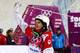 SOCHI, RUSSIA - FEBRUARY 10: Mikael Kingsbury of Canada celebrates winning silver in the Men's Moguls Finals on day three of the Sochi 2014 Winter Olympics at Rosa Khutor Extreme Park on February 10, 2014 in Sochi, Russia. (Photo by Cameron Spencer/Gett