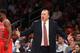 NEW YORK, NY - DECEMBER 21: Head coach Tom Thibodeau of the Chicago Bulls argues a call during the first quarter against the New York Knicks at Madison Square Garden on December 21, 2012 in New York City. NOTE TO USER: User expressly acknowledges and ag