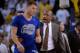 OAKLAND, CA - DECEMBER 25: Head Coach Doc Rivers of the Los Angeles Clippers comes out on the court to get Blake Griffin #32 who was ejected for his second flagrant foul against the Golden State Warriors during the fourth quarter at ORACLE Arena on Decem