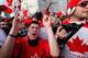 VANCOUVER, BC - FEBRUARY 28: Fans celebrate in the streets after Canada defeated the USA 3-2 in overtime to win the gold medal in ice hockey at the 2010 Olympic winter games February 28, 2010 in Vancouver, Canada. (Photo by Scott Olson/Getty Images)