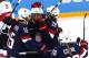 SOCHI, RUSSIA - FEBRUARY 10: Amanda Kessel #28 of United States and Brianna Decker #14 of United States celebrate a goal with team-mates during the Women's Ice Hockey Preliminary Round Group A game against Switzerland on day three of the Sochi 2014 Winte