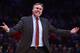 NEW YORK - JANUARY 02: New York Knicks coach Mike D'Antoni shows his frustration against the Indiana Pacers at Madison Square Garden January 2, 2009 in New York City. NOTE TO USER: User expressly acknowledges and agrees that, by downloading and/or using