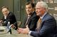Jimmy Haslam, right, with Michael Lombardi (center) and Joe Banner at Lombardi's hiring in January 2013.