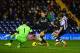 WEST BROMWICH, ENGLAND - FEBRUARY 11: Branislav Ivanovic of Chelsea is closed down by Ben Foster and Craig Dawson of West Brom during the Barclays Premier League match between West Bromwich Albion and Chelsea at The Hawthorns on February 11, 2014 in West