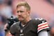 CLEVELAND, OH - OCTOBER 13: Quarterback Brandon Weeden #3 of the Cleveland Browns reacts after the game against the Detroit Lions at FirstEnergy Stadium on October 13, 2013 in Cleveland, Ohio. The Lions defeated the Browns 31-17. (Photo by Jason Miller/Ge