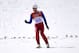 SOCHI, RUSSIA - FEBRUARY 12: Magnus Krog of Norway reacts during the Nordic Combined Individual Gundersen Normal Hill and 10km Cross Country on day 5 of the Sochi 2014 Winter Olympics at the RusSki Gorki Ski Jumping Center on February 12, 2014 in Sochi,