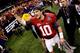 NEW ORLEANS, LA - JANUARY 09: AJ McCarron #10 of the Alabama Crimson Tide celebrates after defeating Louisiana State University Tigers in the 2012 Allstate BCS National Championship Game at Mercedes-Benz Superdome on January 9, 2012 in New Orleans, Louis