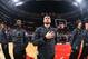 CHICAGO, IL - JANUARY 27: Kevin Love #42 of the Minnesota Timberwolves during the national anthem before the game against the Chicago Bulls on JANUARY 27, 2014 at the United Center in Chicago, Illinois. NOTE TO USER: User expressly acknowledges and agre
