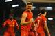 LONDON, ENGLAND - FEBRUARY 12: Steven Gerrard of Liverpool celebrates scoring their third goal from the penalty spot during the Barclays Premier League match between Fulham and Liverpool at Craven Cottage on February 12, 2014 in London, England. (Photo