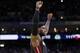 Feb 12, 2014; Oakland, CA, USA; Miami Heat forward LeBron James (6) reacts after the Heat defeated the Golden State Warriors 111-110 at Oracle Arena. Mandatory Credit: Cary Edmondson-USA TODAY Sports