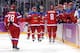 SOCHI, RUSSIA - FEBRUARY 13: Alexander Ovechkin #8 of Russia celebrates after scoring a goal with teammates in the first period against Slovenia during the Men's Ice Hockey Preliminary Round Group A game on day six of the Sochi 2014 Winter Olympics at Bo