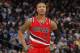 OAKLAND, CA - JANUARY 26: Damian Lillard #0 of the Portland Trail Blazers in a game against the Golden State Warriors on January 26, 2014 at Oracle Arena in Oakland, California. NOTE TO USER: User expressly acknowledges and agrees that, by downloading and