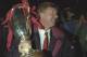 15 May 1991: Alex Ferguson Manager of Manchester United holds the Trophy after their victory in the European Cup Winners Cup Final against Barcelona at the Feyenoord Stadium in Rotterdam, Holland. Manchester United won the match 2-1. \ Mandatory Credit:S