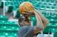 Jan 2, 2014; Salt Lake City, UT, USA; Milwaukee Bucks power forward Khris Middleton (22) warms up prior to a game against the Utah Jazz at EnergySolutions Arena. Mandatory Credit: Russ Isabella-USA TODAY Sports