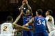 WACO, TX - FEBRUARY 04: Joel Embiid #21 of the Kansas Jayhawks shoots the ball over the Baylor Bears on February 4, 2014 at the Ferrell Center in Waco, Texas. (Photo by Cooper Neill/Getty Images)