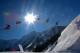 SOCHI, RUSSIA - FEBRUARY 05: (Editors Note: Image was created using multiple exposure in camera) Joss Christensen of the United States practices during training for Ski Slopestyle at the Extreme Park at Rosa Khutor Mountain on February 5, 2014 in Sochi,
