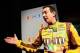 Feb 13, 2014; Daytona Beach, FL, USA; NASCAR Sprint Cup Series driver Kyle Busch during media day for the Daytona 500 at Daytona International Speedway. Mandatory Credit: Andrew Weber-USA TODAY Sports