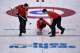 SOCHI, RUSSIA - FEBRUARY 11: David Murdoch of Great Britain watches on as teammates Michael Goodfellow and Scott Andrews competes in the men's round robin session against Germany during day four of the Sochi 2014 Winter Olympics at Ice Cube Curling Cente