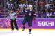 SOCHI, RUSSIA - FEBRUARY 15: T.J. Oshie #74 of the United States celebrates after scoring on a shootout against Sergei Bobrovski #72 of Russia to win the Men's Ice Hockey Preliminary Round Group A game on day eight of the Sochi 2014 Winter Olympics at Bo