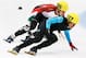 KOLOMNA, RUSSIA - NOVEMBER 15: J.R. Celski of USA and Viktor Knoch of Hungary compete during the Men's 5000m Relay Heats during day two of the Samsung ISU Short Track World Cup at the on November 15, 2013 in Kolomna, Russia. (Photo by Oleg Nikishin/Gett