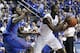 Feb 15, 2014; Lexington, KY, USA; Kentucky Wildcats forward Julius Randle (30) passes the ball against the Florida Gators at Rupp Arena. Mandatory Credit: Mark Zerof-USA TODAY Sports
