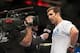 Jan 15, 2014; Duluth, GA, USA; Luke Rockhold is interviewed after his win against Costas Philippou (not pictured) at Gwinnett Center. Rockhold wins. Mandatory Credit: Joshua S. Kelly-USA TODAY Sports