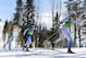 SOCHI, RUSSIA - FEBRUARY 16: Daniel Richardsson (R) of Sweden, Iivo Niskanen (C) of Finland and Maurice Manificat (L) of France compete on the second leg of the Cross Country Men's 4 x 10 km Relay during day nine of the Sochi 2014 Winter Olympics at Laur