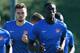 ST ALBANS, ENGLAND - AUGUST 20: Yaya Sanogo of Arsenal in action during a training session ahead of their UEFA Champions League Play Off first leg match against Fenerbache at London Colney on August 20, 2013 in St Albans, England.