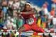 Jul 12, 2013; Donetsk, UKRAINE; Marlon Humphrey (USA) wins 110m hurdles semifinal in 13.28 in the 2013 IAAF World Youth Championships at Olimpiyskiy Stadium. Mandatory Credit: Kirby Lee-USA TODAY Sports