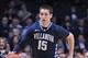 Feb 12, 2014; Rosemont, IL, USA; Villanova Wildcats guard Ryan Arcidiacono (15) brings the ball up court against the DePaul Blue Demons during the first half at the Allstate Arena. Mandatory Credit: Rob Grabowski-USA TODAY Sports