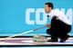 SOCHI, RUSSIA - FEBRUARY 17: Rasmus Stjerne Hansen of Denmark competes against Norway during the Men's Curling Round Robin on day ten of the Sochi 2014 Winter Olympics at Ice Cube Curling Center on February 17, 2014 in Sochi, Russia. (Photo by Streeter