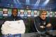 MANCHESTER, ENGLAND - FEBRUARY 17: Manchester City manager Manuel Pellegrini and midfielder Yaya Toure listen to questions from the media during a press conference after a training session ahead of their UEFA Champions League Round of 16 match 1st leg ag