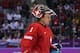 SOCHI, RUSSIA - FEBRUARY 15: Jonas Hiller #1 of Switzerland looks on during a break in play against the Czech Republic in the Men's Ice Hockey Preliminary Round Group C game on day eight of the Sochi 2014 Winter Olympics at Bolshoy Ice Dome on February 1