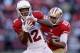 SAN FRANCISCO, CA - DECEMBER 30: Andre Roberts #12 of the Arizona Cardinals catches the ball while covered by Carlos Rogers #22 of the San Francisco 49ers at Candlestick Park on December 30, 2012 in San Francisco, California. (Photo by Ezra Shaw/Getty Im