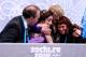 SOCHI, RUSSIA - FEBRUARY 17: Meryl Davis (2L) and Charlie White (2R) of the United States celebrate the gold medal with thier coaches Oleg Epstein (1L) and Marina Zoueva (1R) in the Figure Skating Ice Dance Free Dance on Day 10 of the Sochi 2014 Winter O