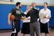 BROOKLYN, NY - November 11: Deron Williams #8 and Jason Kidd of the Brooklyn Nets during a team event in celebration of Veterans Day at Ft. Hamilton, Brooklyn on November 11, 2013 in the Brooklyn borough of New York City. NOTE TO USER: User expressly ac