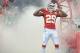 Dec 1, 2013; Kansas City, MO, USA; Kansas City Chiefs strong safety Eric Berry (29) runs onto the field before the game against the Denver Broncos at Arrowhead Stadium. Denver won 35-28. Mandatory Credit: Denny Medley-USA TODAY Sports