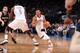 OKLAHOMA CITY, OK - MARCH 23: Russell Westbrook #0 of the Oklahoma City Thunder dribbles off the pick of Kendrick Perkins #5 during the game against the Minnesota Timberwolves on March 23, 2012 at the Chesapeake Energy Arena in Oklahoma City, Oklahoma. N