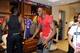 NEW ORLEANS, LA - FEBRUARY 16: (L-R) James Harden #13 and Dwight Howard #12 of the Western Conference All-Stars joke in the locker room prior to the 2014 NBA All-Star Game at Smoothie King Center on February 16, 2014 in New Orleans, Louisiana. NOTE TO USE