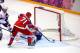 SOCHI, RUSSIA - FEBRUARY 18: Ilya Kovalchuk #71 of Russia scores a goal in the second period against Lars Haugen #30 of Norway during the Men's Ice Hockey Qualification Playoff game on day eleven of the Sochi 2014 Winter Olympics at Bolshoy Ice Dome on F