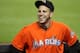 MIAMI, FL - SEPTEMBER 24: Pitcher Jose Fernandez #16 of the Miami Marlins jokes with fans prior to his team playing against the Philadelphia Phillies at Marlins Park on September 24, 2013 in Miami, Florida. The Phillies defeated the Marlins 2-1 to give Mi