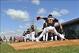 Feb 18, 2014; Jupiter, FL, USA; Miami Marlins starting pitcher Jose Fernandez (16) in spring training action at Roger Dean Stadium Mandatory Credit: Brad Barr-USA TODAY Sports